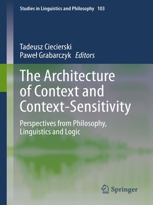 cover image of The Architecture of Context and Context-Sensitivity